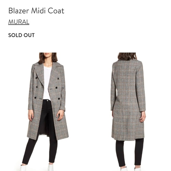 mural blazer midi coat